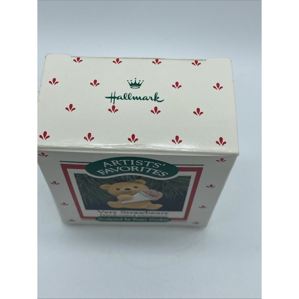Hallmark Keepsake Very Strawberry Teddy Bear 1988 Christmas Collection Ornament - Picture 10 of 12